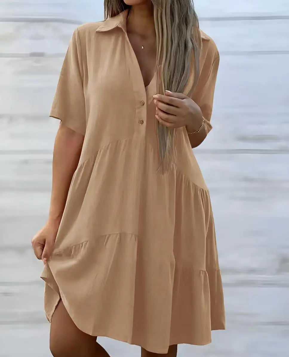 Robe mi-longue Camel La Boutique Du Dressing